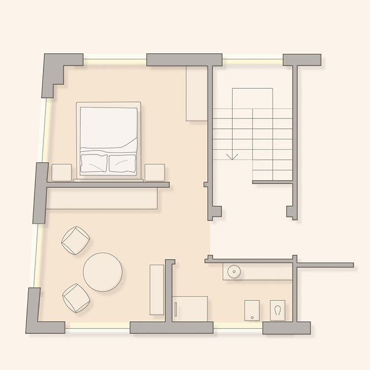Piantina dell'appartamento Cesarina